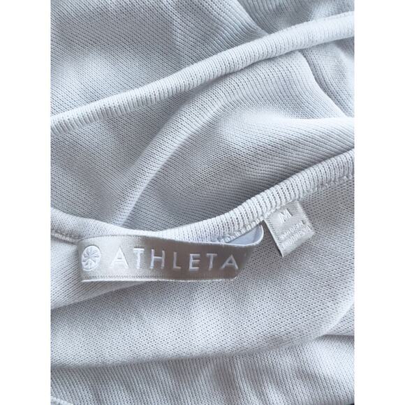 Athleta Strappy Tank Top Low Back Model Knit Fabric Medium Light Gray - Picture 5 of 6